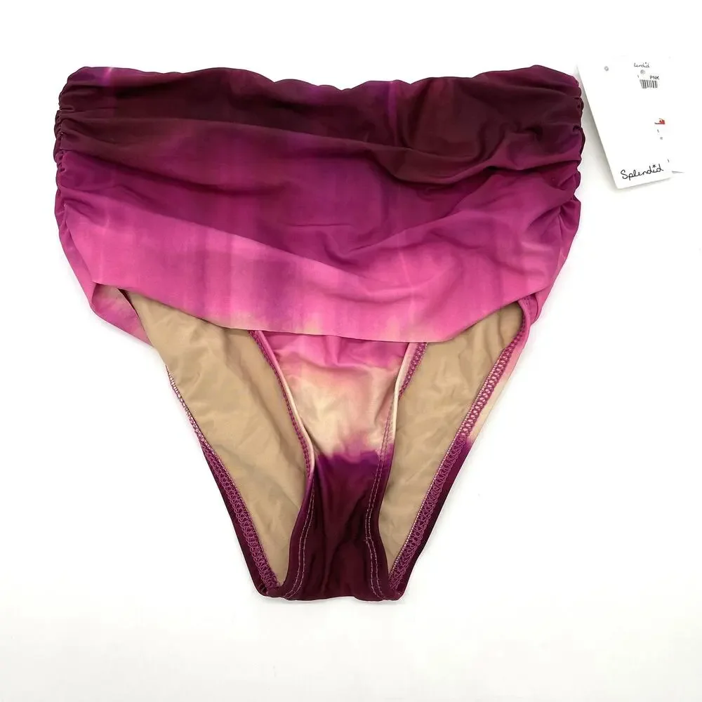 Splendid Bikini Bottom Size XS Highwaist Pant‎ To Dye For Pink Beachy Summer